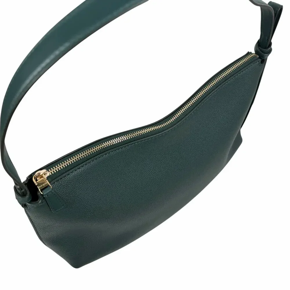 Kate Spade Loop Large Shoulder Bag Pebble Leather Midnight Green